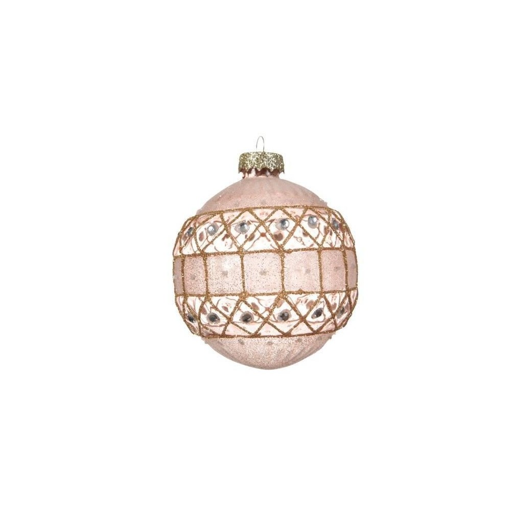 SFERA 8CM VETRO CGLITTER BLUS